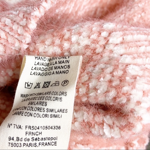 FRNCH Diagonal Stripe Chenille V-Neck Sweater M/L - Picture 5 of 7